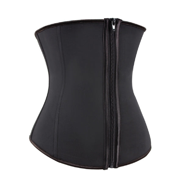Zip Waist Training Cincher Black
